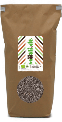 Bild der Verpackung (Dose) des Bio Müslis Bio Chia-Samen von müsli.de