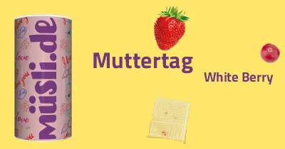 Infobild des Müslis White Berry zum Muttertag von müsli.de