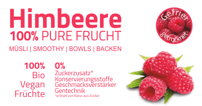 Infobild der Zutat Bio Gefriergetrocknete Himbeeren von müsli.de