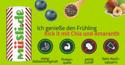 Infobild des Müslis Kick it mit Chia und Amaranth von müsli.de