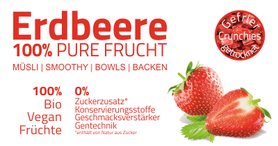 Infobild der Zutat Bio Gefriergetrocknete Erdbeeren von müsli.de